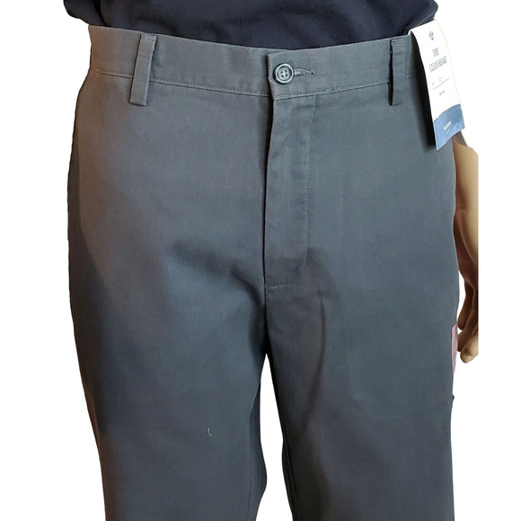 NEW DOCKERS MENS THE CLEAN KHAKI SLIM FIT GREY PANTS 36x29.5" See measurements - Picture 2 of 9